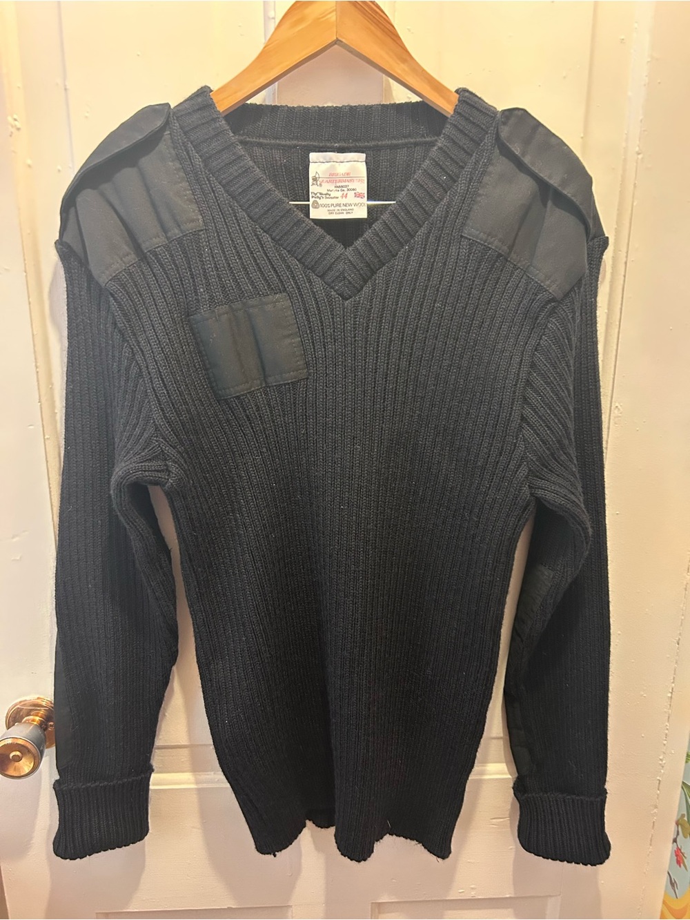 VTG Brigade Quartermasters "The Woolly Pully" Commando Sweater Black Size 44